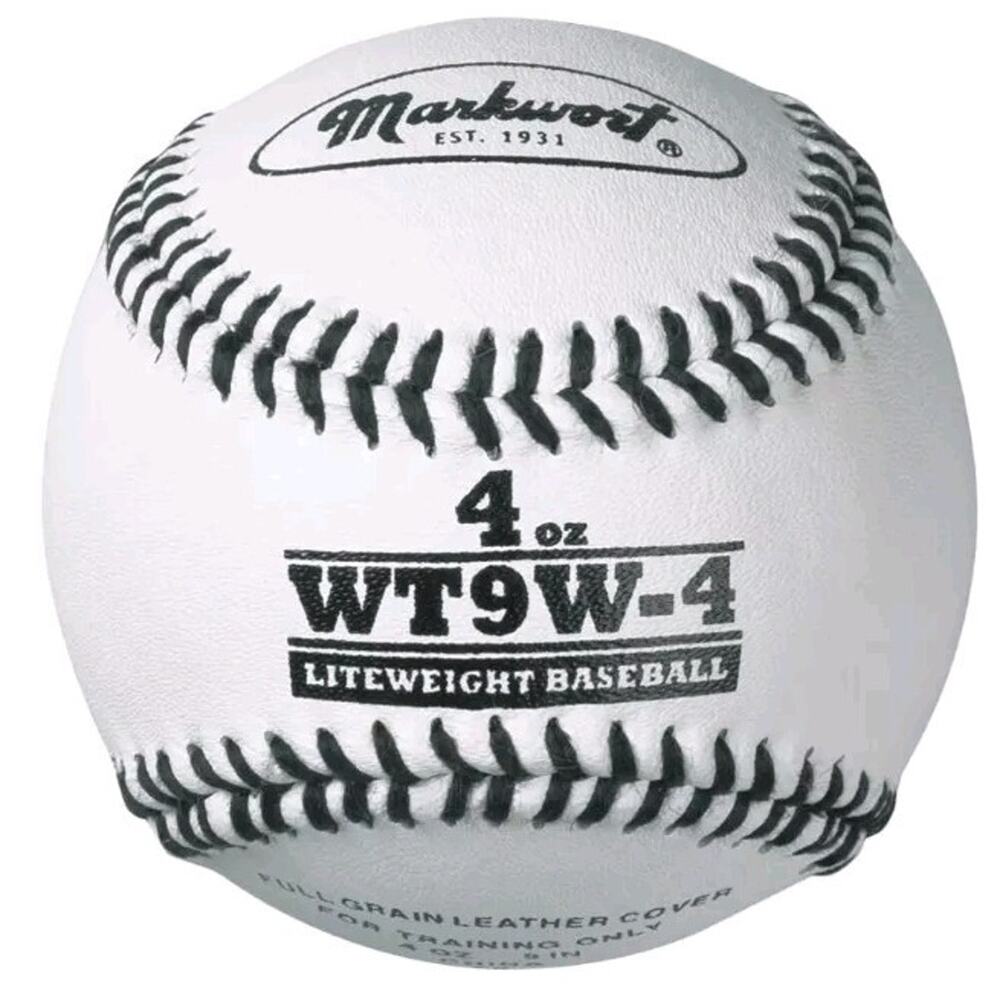Lite Weight and Weighted Leather Baseball White 4-Ounce New Sealed Package (B69)